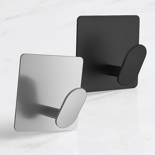 StepHooks – 4-Pack Stainless Steel Adhesive Hooks for Bathroom, Kitchen & Entryway