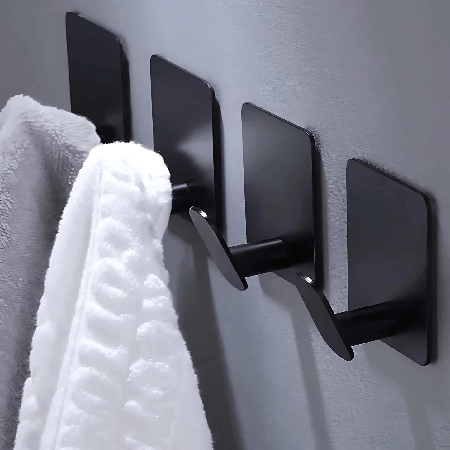 HookMate – 4-Pack | Stainless Steel Adhesive Hooks for Bathroom & Kitchen
