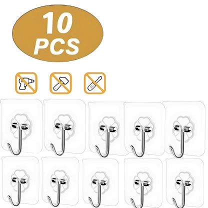InvisiHook – Transparent Adhesive Wall Hooks for Kitchen & Bathroom