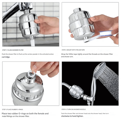 PureFlow – 15/20-Stage Shower Filter for Cleaner Water & Softer Skin