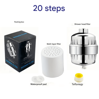 PureFlow – 15/20-Stage Shower Filter for Cleaner Water & Softer Skin